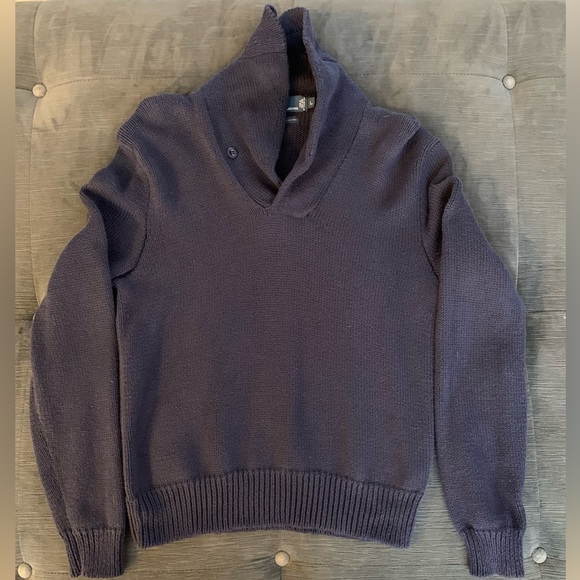 Gently Used Vintage Polo by Ralph Lauren Jersey shawl-Collar pullover Men size L - Picture 1 of 4